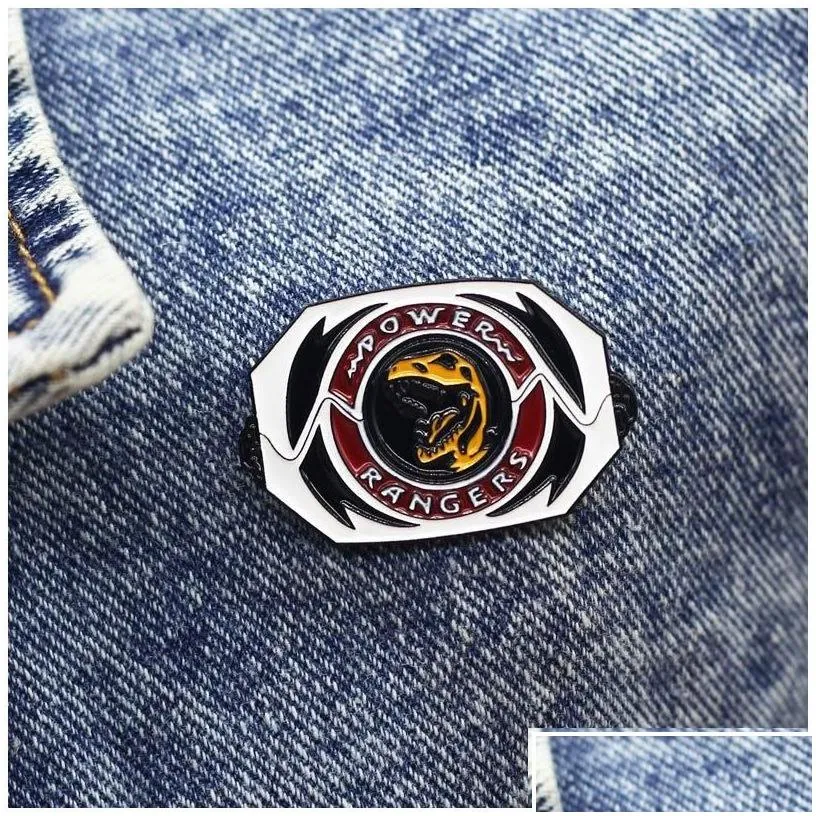 Pins Brooches Mighty Morphin  Metal Cartoon Brooch Backpack Interesting Enamel Pins Hat Bag Decorate Badges Drop Deliv