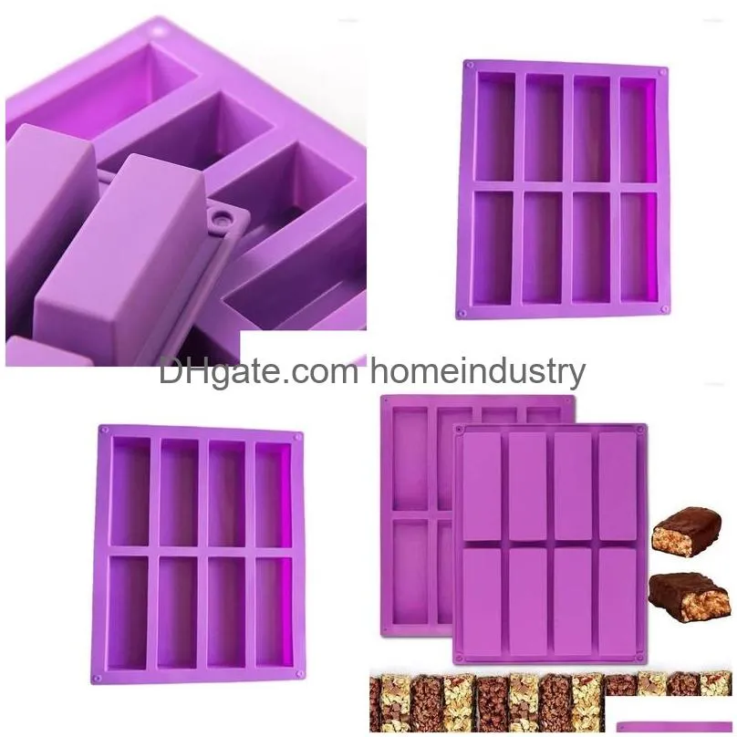 Baking Moulds Baking Mods 8-Cavity Cake Mold Chocolate Rec Sile Soap Mod Cube Tray Ice Drop Delivery Home Garden Kitchen, Dining Bar B Dh97U