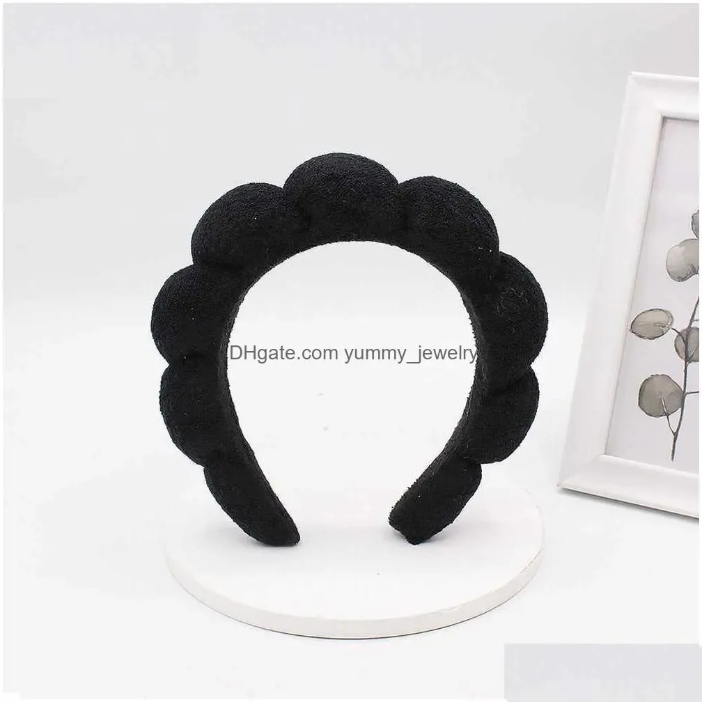 Headwear & Hair Accessories Headwear Hair Accessories 1Pcs Puffy Makeup Spa Headband For Women Mask Sponge Thick Haiands Skincare Yoga Dhd45