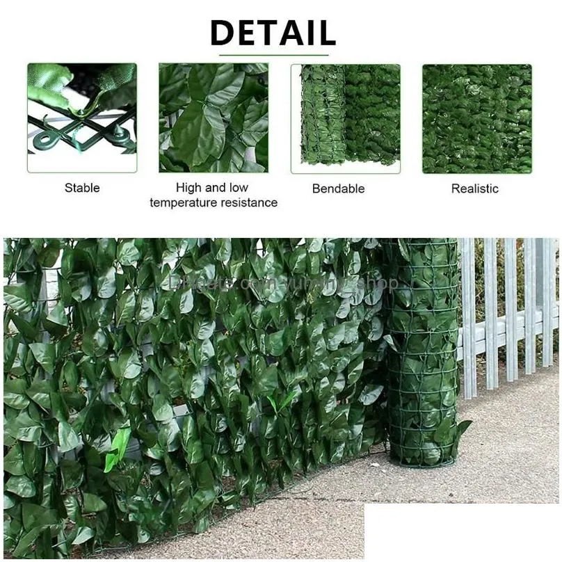 fencing trellis gates artificial hedge green leaf ivy fence screen plant wall fake grass decorative backdrop privacy protection home