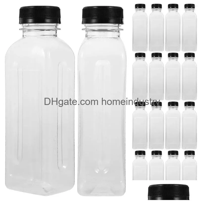 Water Bottles 25 Pcs Juice Bottle Empty Beverage Transparent Fridge Containers Plastic Milk Drinking Drop Delivery Dhmrw