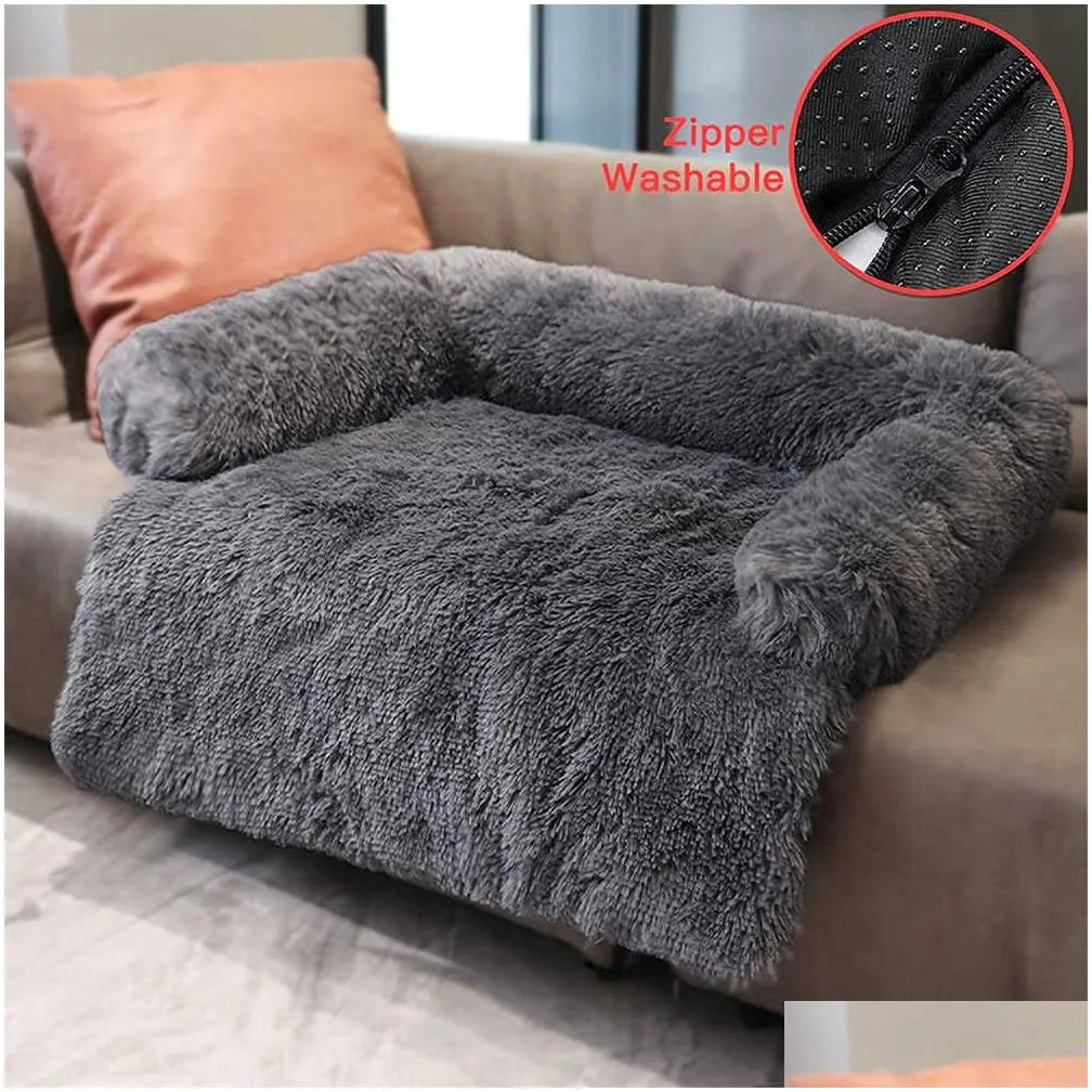 Kennels & Pens New Soft P Dog Mat Sofa Calming Bed Tra Fur Washable Pad Blanket S Cushion Furniture Er Protector Pet Drop Delivery Hom Dhulh