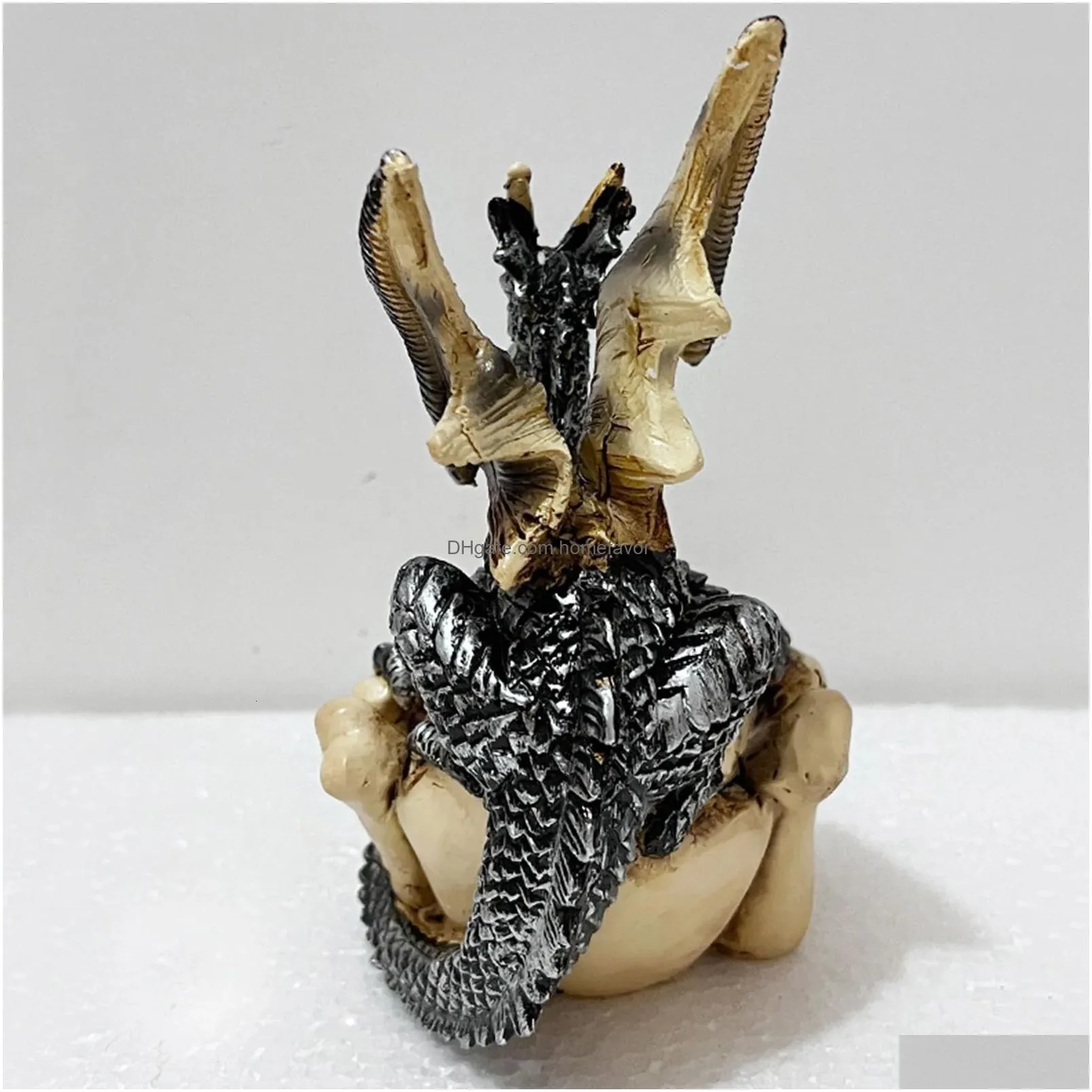 resin dragon storage decor dinosaur skull decorative figurines statue ornament for fish tank landscape office table home decor 231225