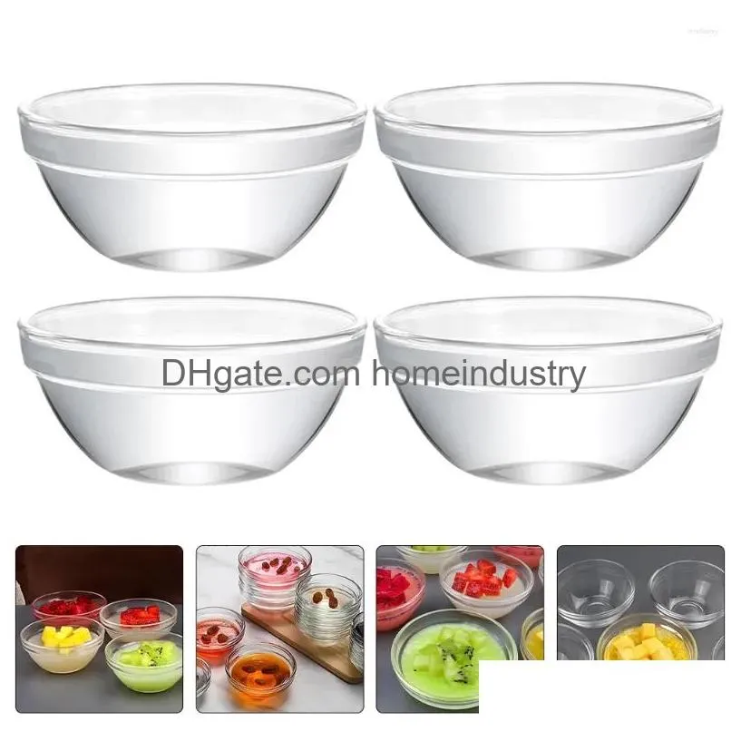 Dinnerware Sets 4 Pcs Bozai Cake Bowl Daily Use Jelly Molds Transparent Bowls Dessert Container For Milk Drop Delivery Dhq1I