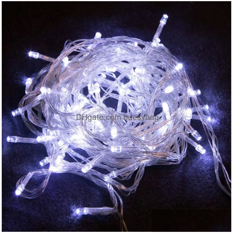 Christmas Decorations Christmas Light Indoor Outdoor Decorations Fairy Lights Waterproof Party Garden 10M 100 Led String 8 Colors Drop Dhe8A