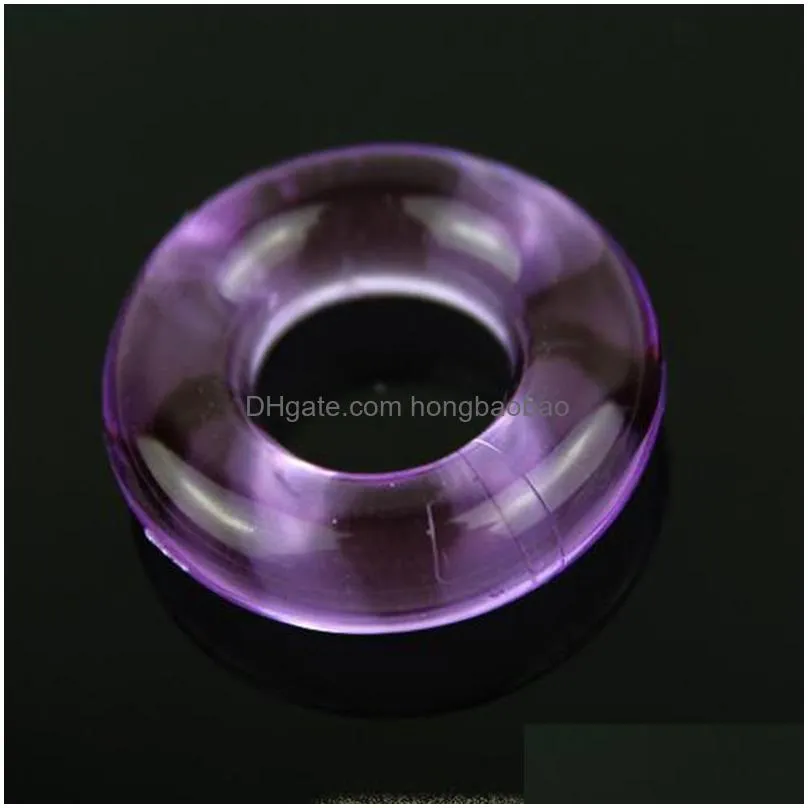 colorful crystal cockring time delay ejaculation control penis rings lasting firmer longer erection stretchy silicone cock ring adult male toys