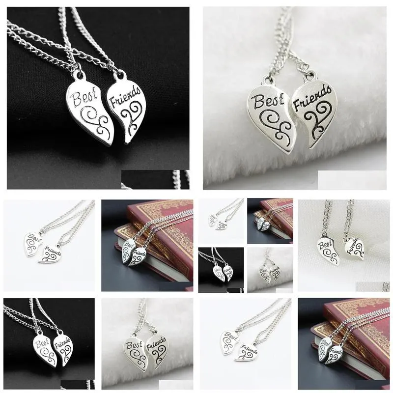Pendant Necklaces Chain Necklace Foreign Trade Necklaces Broken Heart Pendant Best Friends Pendants Drop Delivery Jewelry Necklaces Pe Dhd1C