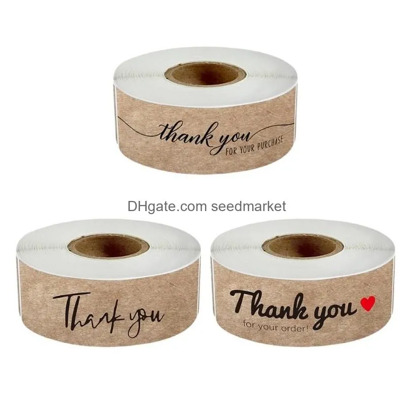 gift wrap 300pcs thank you for your purchase stickers kraft paper seal labels bags greeting cards flower bouquets wraps tags mail