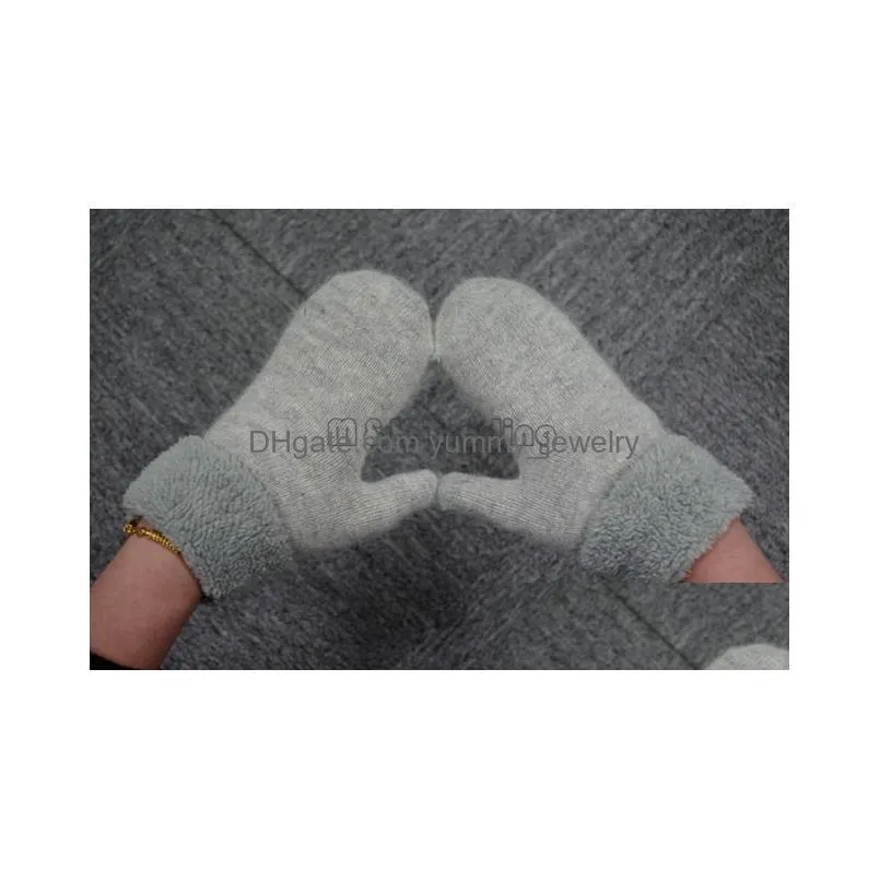 Mittens Winter Soft Wool Gloves Women Simple Design Mittens Pure Color Grace Wrist Veet 6 Colors 10Pcs Ship Drop Delivery Fashion Acce Dh8Yx