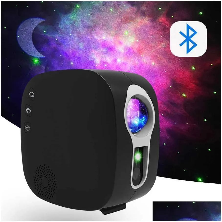 Other Home Decor Laser Galaxy Starry Sky Projector Rotating Water Waving Night Light Led Colorf Neba Cloud Lamp Atmospher Bedroom Besi Dhetq