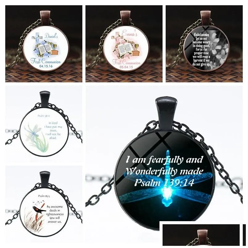 Pendant Necklaces Amazing Grace How Sweet The Sound Bible Verses Nursery Verse Necklace Fashion Jewelry Relin Pendant Christian Drop D Dh45F