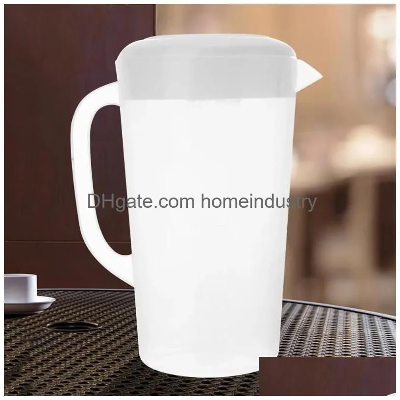 Water Bottles Cold Jug Clear Plastic Pitcher Juice With Scale Lemonade Pitchers For Drinking Beverage Drop Delivery Dhnqv