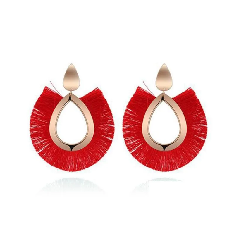 Stud Exaggerated Metal Earring Wind Silk Tassel Earrings Drop Delivery Jewelry Earrings Dhjjz