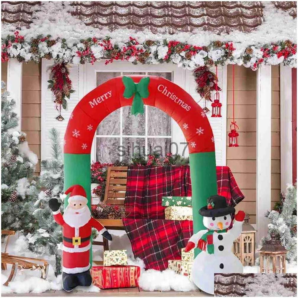 Christmas Decorations Arch Inflatable Santa Snowman Archway New Year Decoration For Home Garden Outdoor Drop Delivery Dhoc6