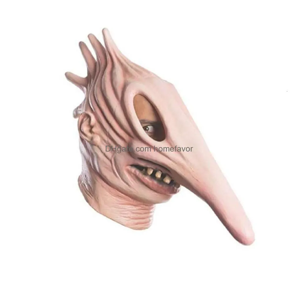 party masks scary adam barbara mask latex headgear horrible movie beetle juice halloween party cosplay props 230816