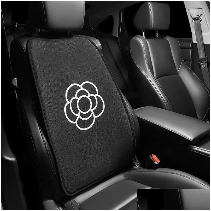 Seat Cushions Car Interior Temperament Bow Camellia Headrest Decoration Creative Neck Pillow Lumbar Support Four Seasons Female Drop Dhxko