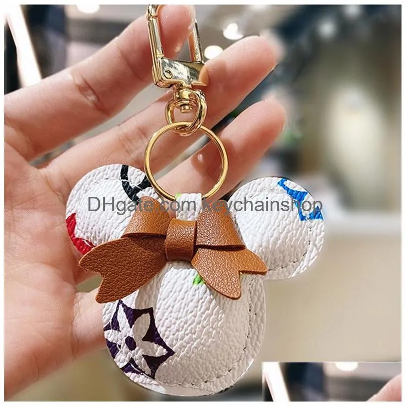 Keychains & Lanyards Keychains Lanyards Accessories Designer Keychain Mouse Diamond Key Chain Design Car Chains Bag Charm Favor Flowe Dhi0I