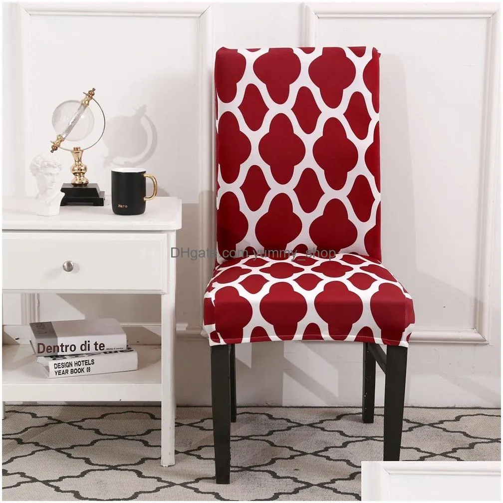 1/2/4pcs chair cover spandex stretch elastic slipcovers printed seat chair covers for dining room kitchen wedding banquet el