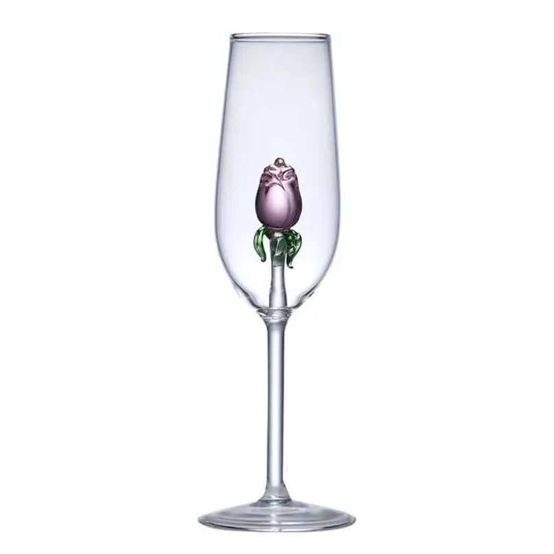 Wine Glasses Rose Wine Glasses Mugs With Inside Glass Great For Week Gifts Birthday Wedding Party Christmas Celebration 35Ed Drop Deli Dh5Ew