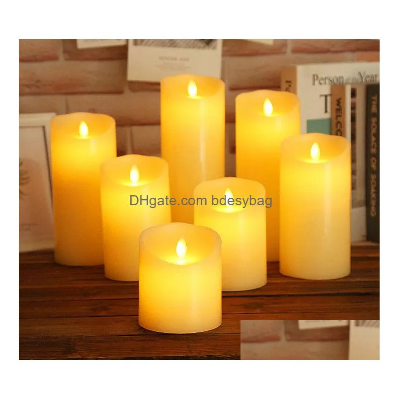 Candles Romantic Flameless Led Candle Light With Remote Control Wedding Party Birthday Valentine Lamp Drop Delivery Home Garden Home D Dhw6M