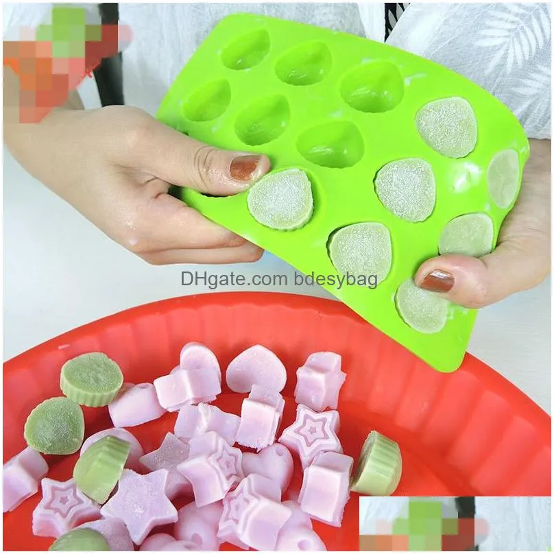Baking Moulds Sile Baking Mods Cake Candy Dessert Chocolate Maker Tray Star Shell Heart Gummy Bakery Kitchen Drop Delivery Home Garden Dhvkc