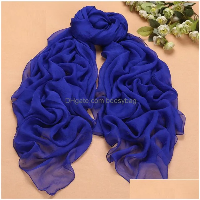 Towel Sunsn Beach Solid Color Chiffon Scarf Shawl 180X75Cm Long For Drop Delivery Home Garden Home Textiles Dhqy0