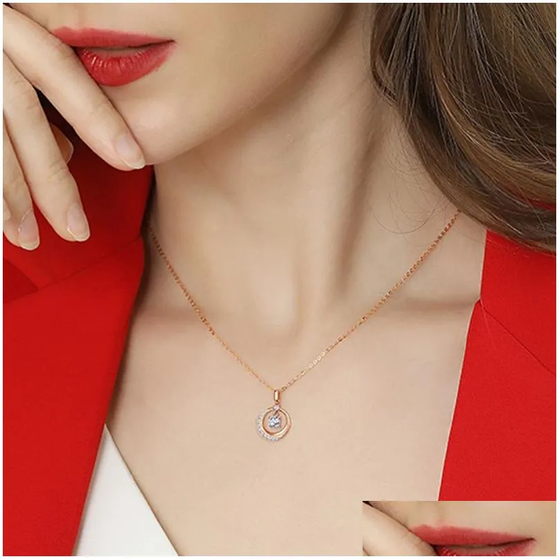 Pendant Necklaces Moon Stars Necklace Crystal Necklaces For Women Wedding Jewelry Valentines Day Drop Delivery Jewelry Necklaces Penda Dhdlz