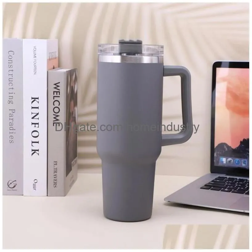 Water Bottles Thermal Bottle 40Oz Car Cup Ice Cream Stainless Steel Vacuum Insation Cold Handle Drop Delivery Dhkqo