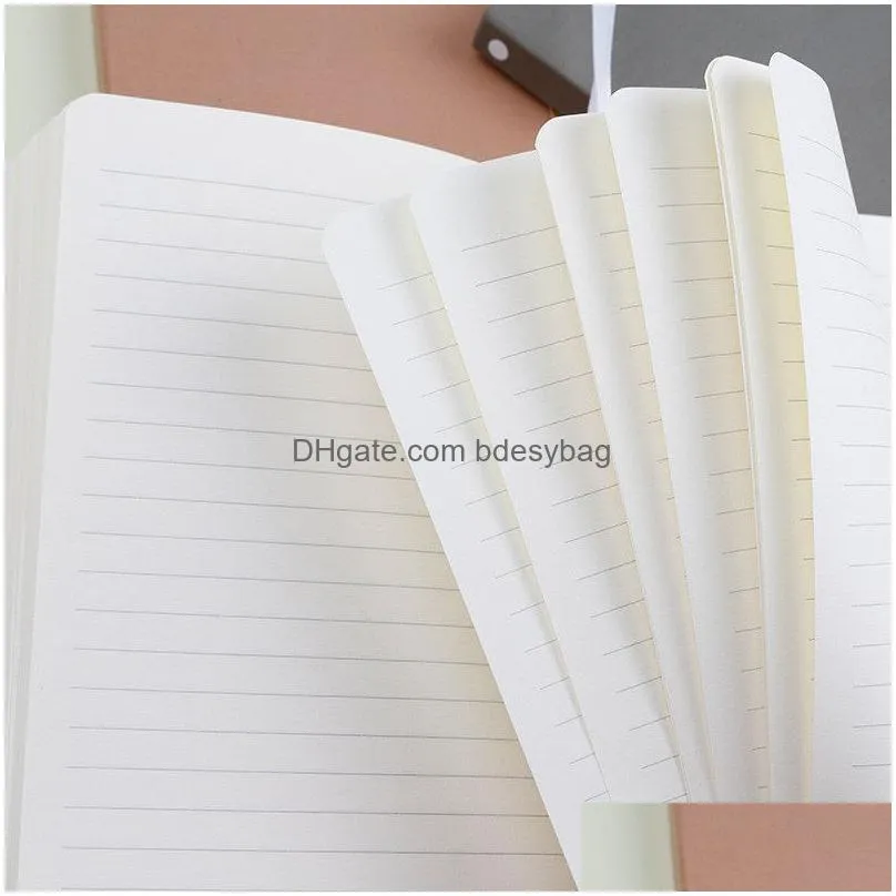 Notepads Wholesale A5 Business Leather Notebook Writing Notepad Stationery Travel Diary Outdoor Journal Agenda Planner With Elastic Cl Dh2Ta