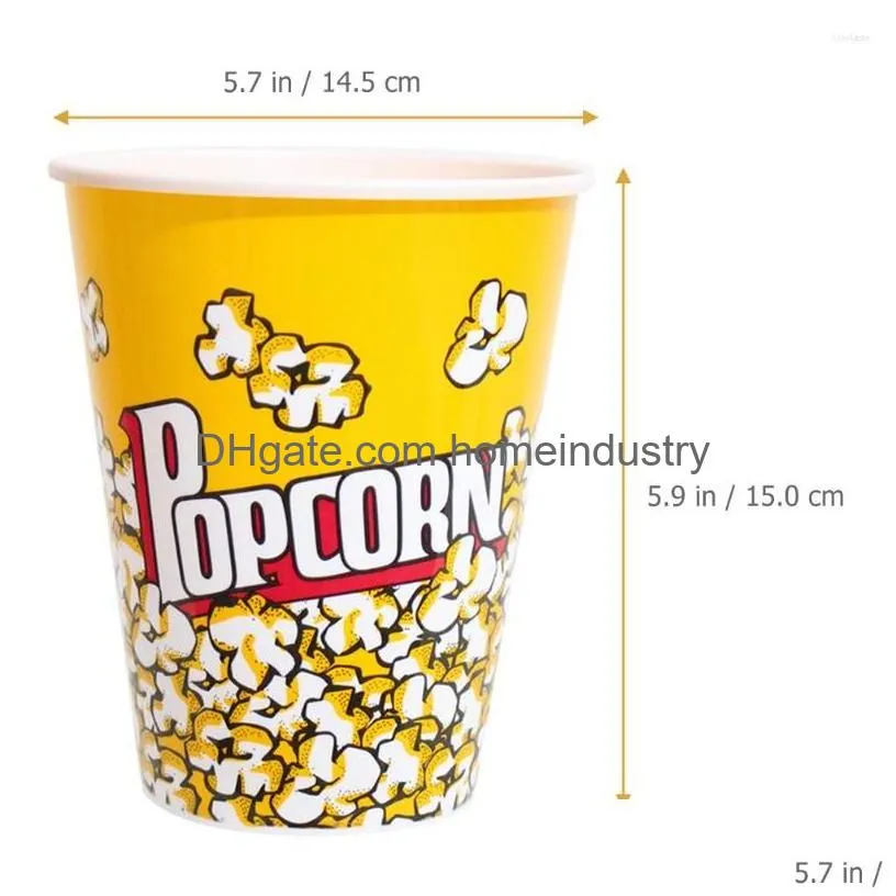 Dinnerware Sets Popcorn Bucket Movie-Night Bowl Holder Party Snack Reusable Kids Cup Disposable Containers Drop Delivery Dh3Ck