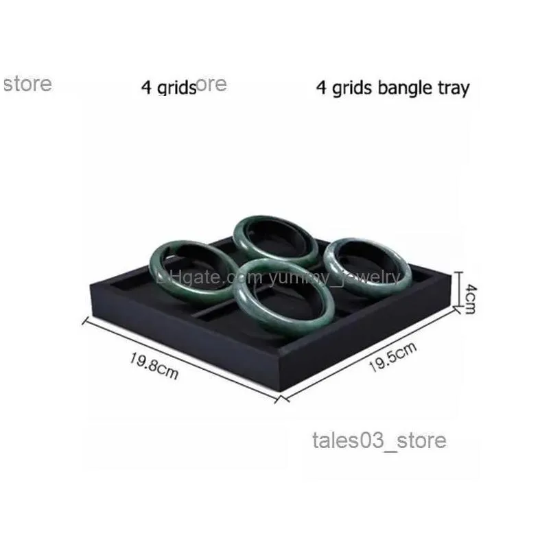 Jewelry Boxes Superior Black Pu Leather Ring Display Tray Insert Charm Pendant Earring Accessories Bracelet Storage Stand Holder Drop Dhsyr