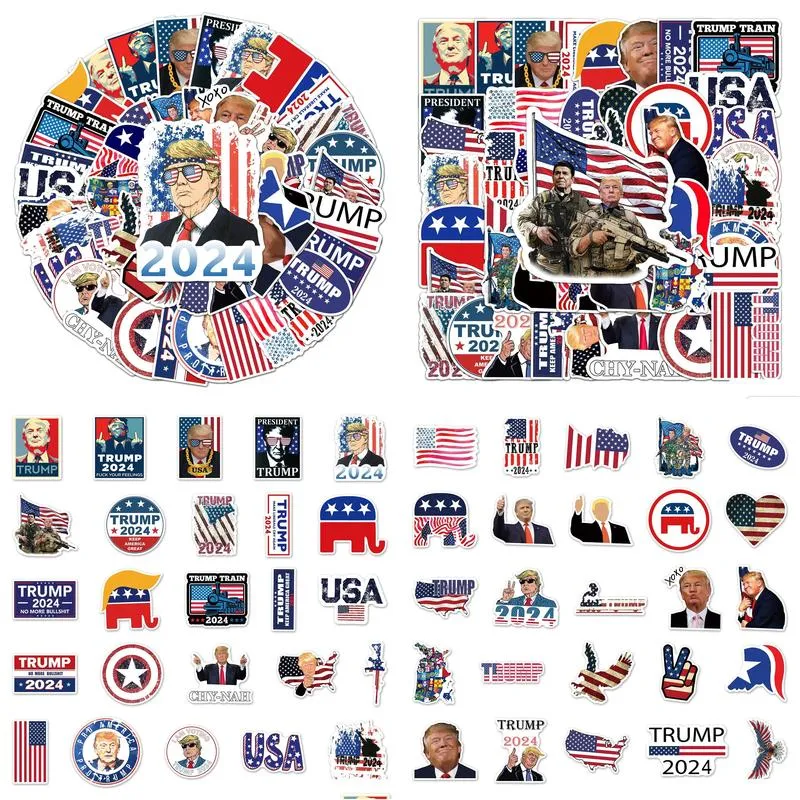 donald trump stickers 50pcs trump 2024 stickers usa flag decals american flag yytlp