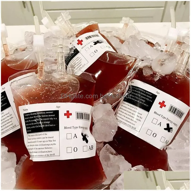 other event party supplies 20 pack blood bags for drink halloween iv bag reusable juice drink pouches container vampire/hospital theme party prop nurse day