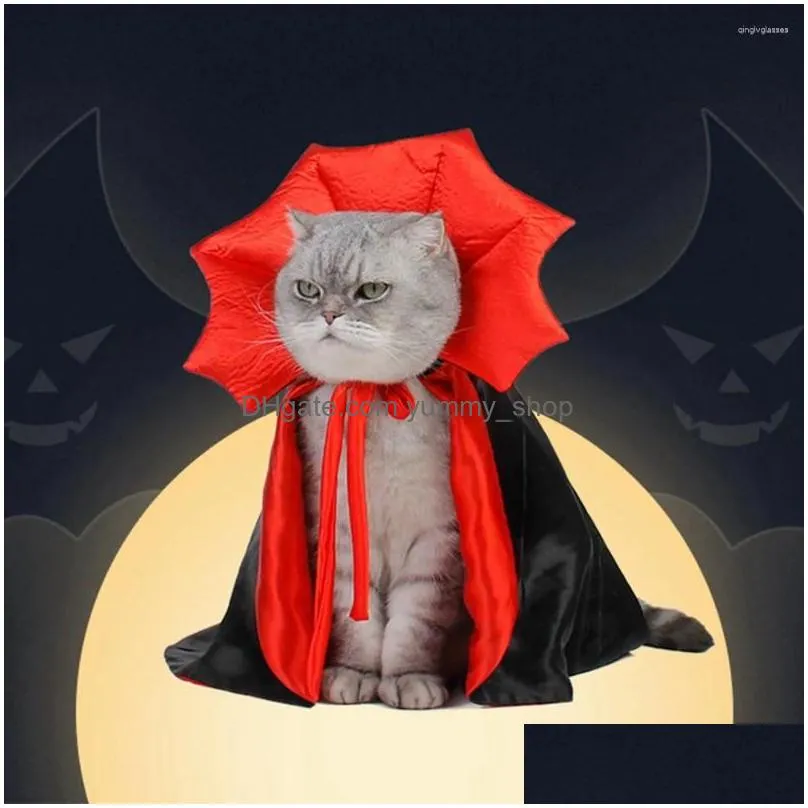 cat costumes cute halloween pet cosplay vampire cloak for dog kitten puppy dress kawaii clothes party gift decoration