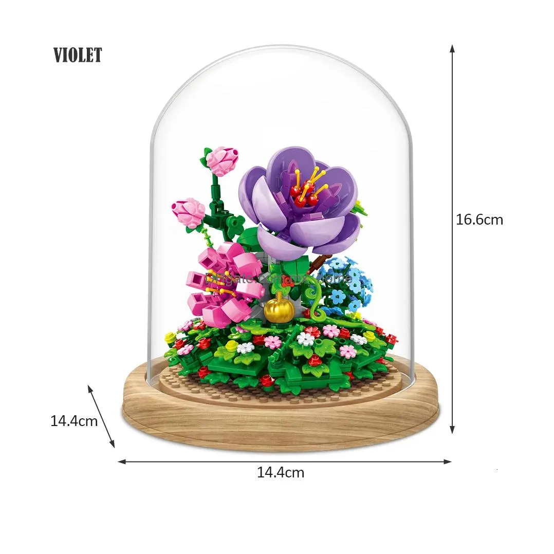 blocks building block flower orchid series bonsai girl build toy flowers adult flower arrangement assembly toys for gifts 230718