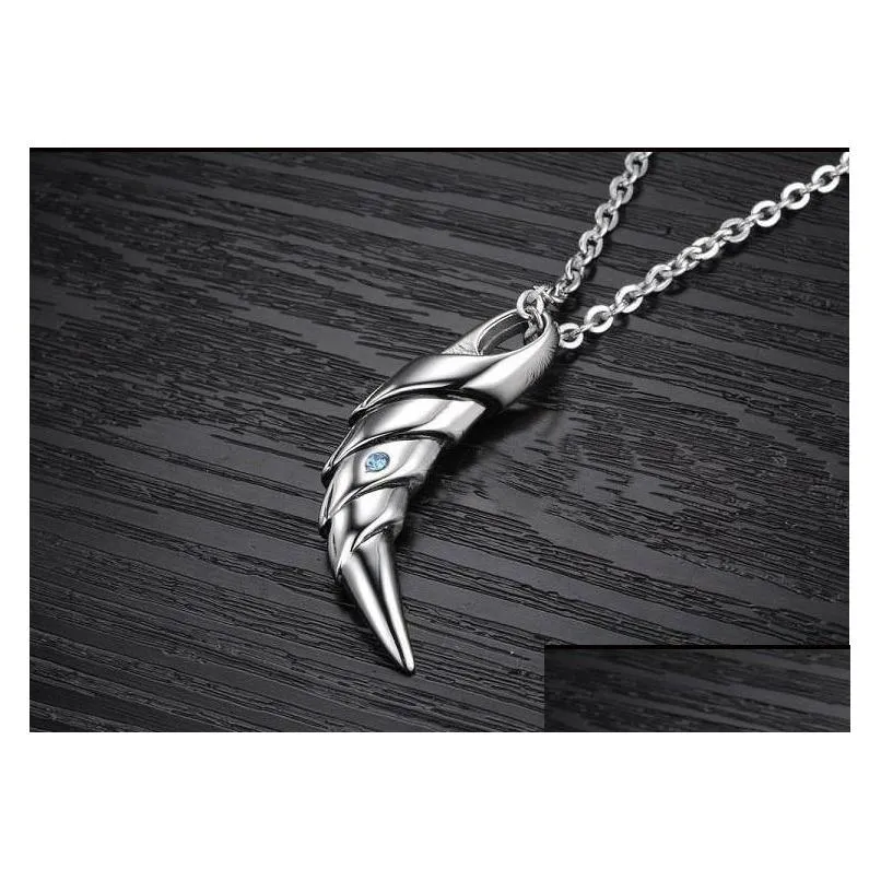 Pendant Necklaces Chains Necklaces For Men Exaggerated Fashion Personality Langya Stainless Steel Jewelry Diamond  Necklace P Dhybs