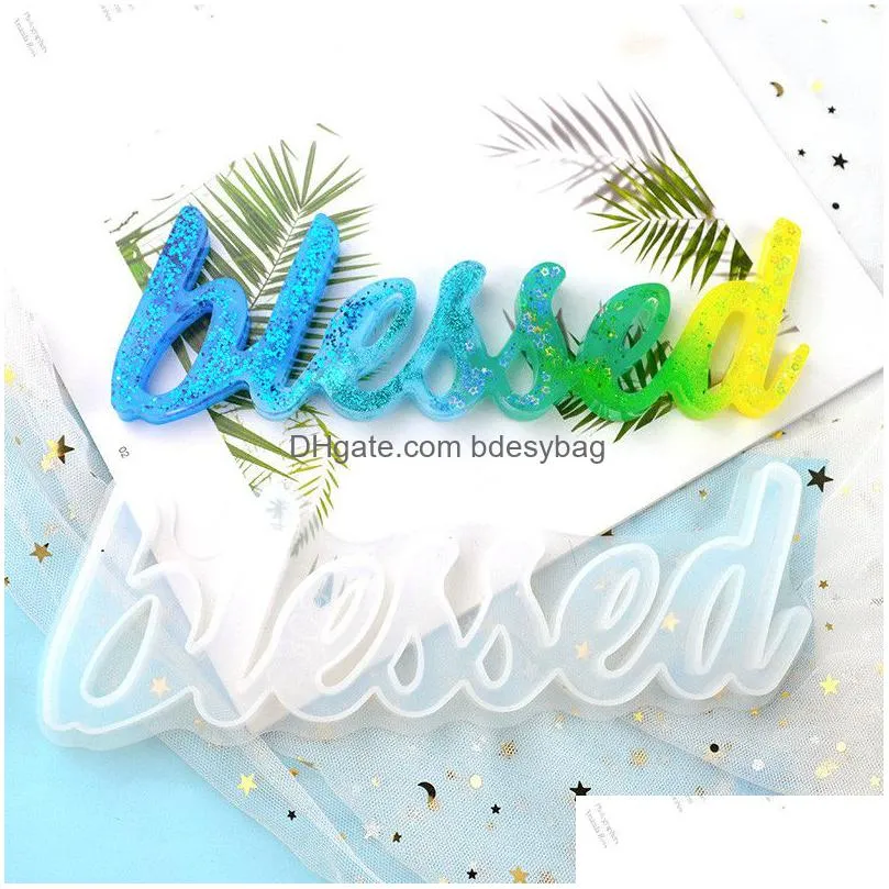 Craft Tools Diy Epoxy Resin Mold Word Hello Love Live Blessed Crystal Epoxys Mod Handmade Ornament Yourself For Home Office Drop Deliv Dhxsg