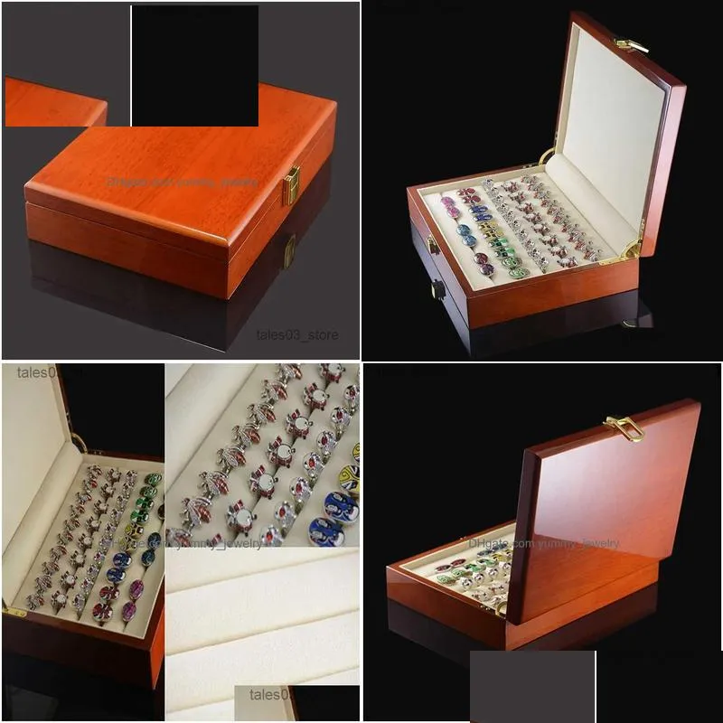 Jewelry Boxes Luxury Cufflinks Gift Box 20Pairs Capacity High Quality Painted Wooden Authentic 240X180X55Mm Drop Delivery Dhucm