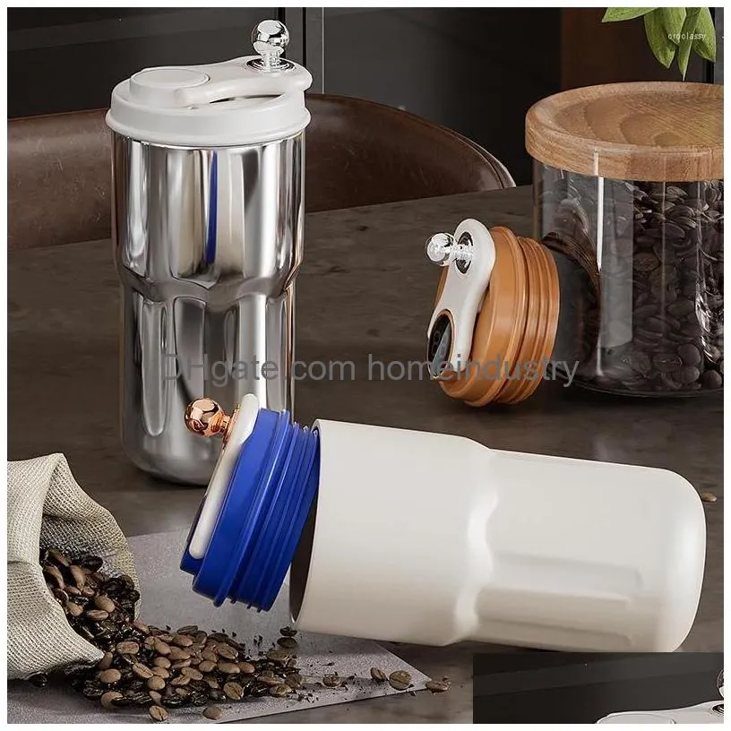 Water Bottles High Beauty Coffee Cup 316 Stainless Steel Insation Mens And Womens Portable Car Cold Drop Delivery Dhfyx