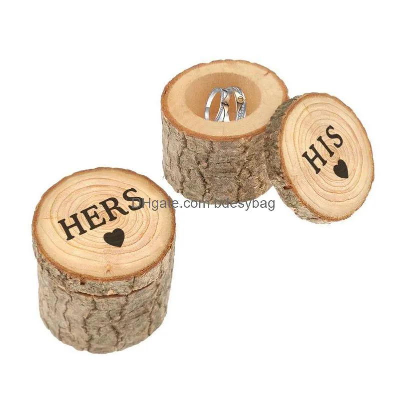 Other Event & Party Supplies Wooden Mr Mrs Ring Round Box 1 Pair Diy Personalized Wedding His Hers Engraved Case Drop Delivery Home Ga Dhklo