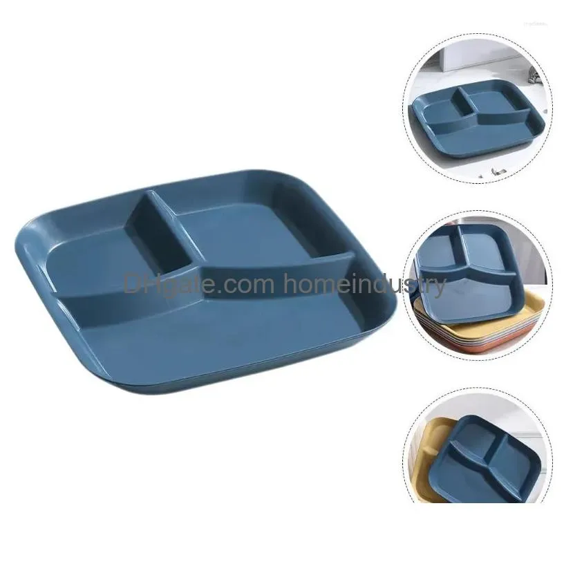 Dinnerware Sets Three-Compartment Serving Plate Home Tableware Divided Tray Baby Square Dessert Separated Dish Appetizer The Drop Del Dhmaz