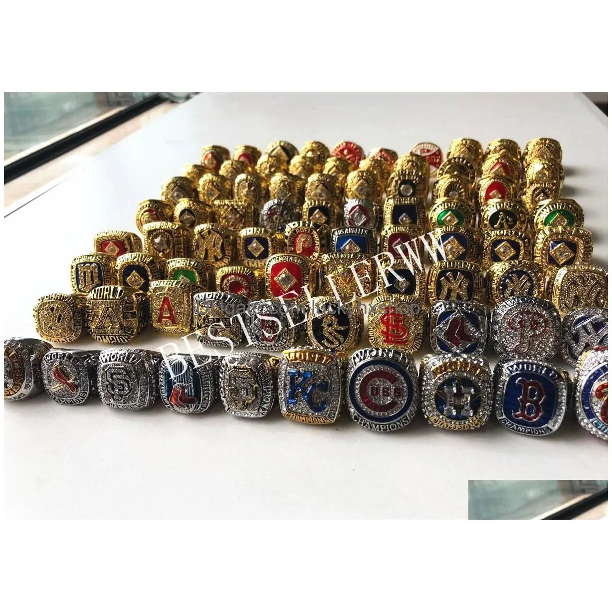 all 1903 - 2023 world series baseball team champions championship ring set souvenir men fan gift can random wholesale