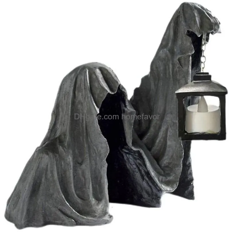 other event party supplies ground reaper with lantern resin decorative lantern ghost sculpture statue halloween party sculpture outdoor decorations