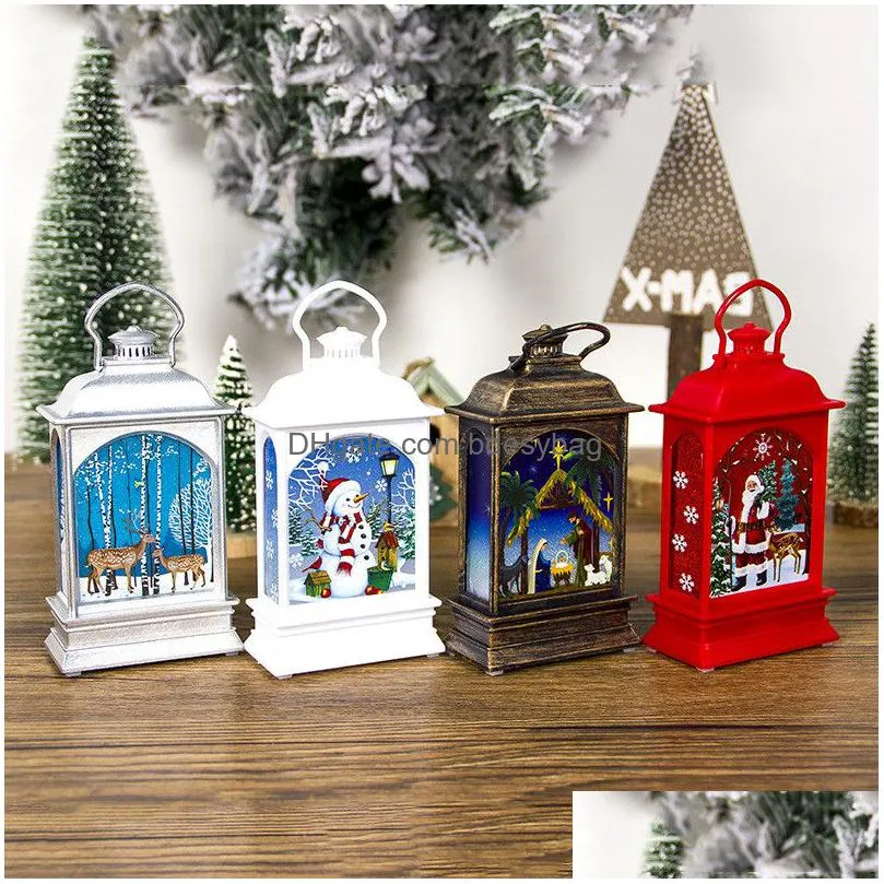 Christmas Decorations Christmas Mini Led Lantern Halloween Holiday Portable Red Painted Hanging Decoration Lamp Drop Delivery Home Gar Dh4Nd