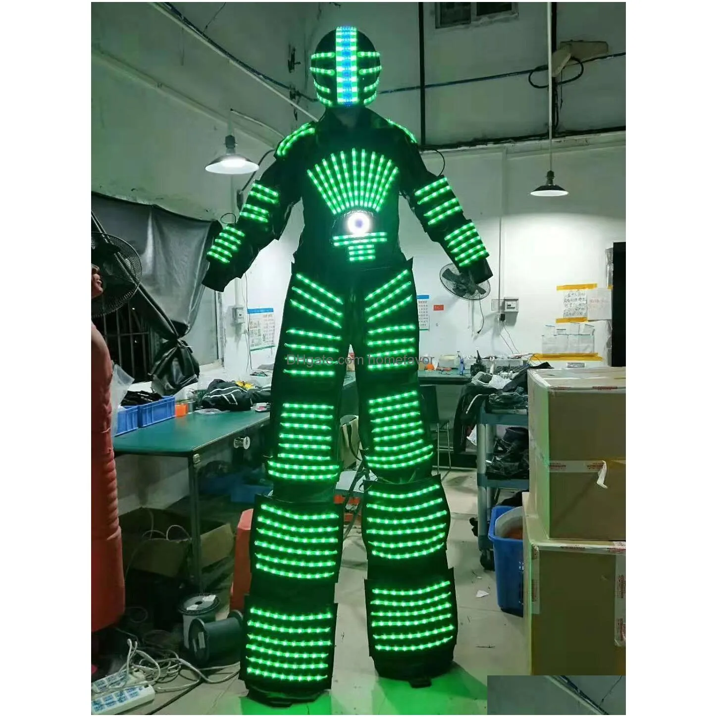 other event party supplies high quality led luminous clothes robot stilts suit for performance led robot cosplay costume ballroom show luminescent clothes