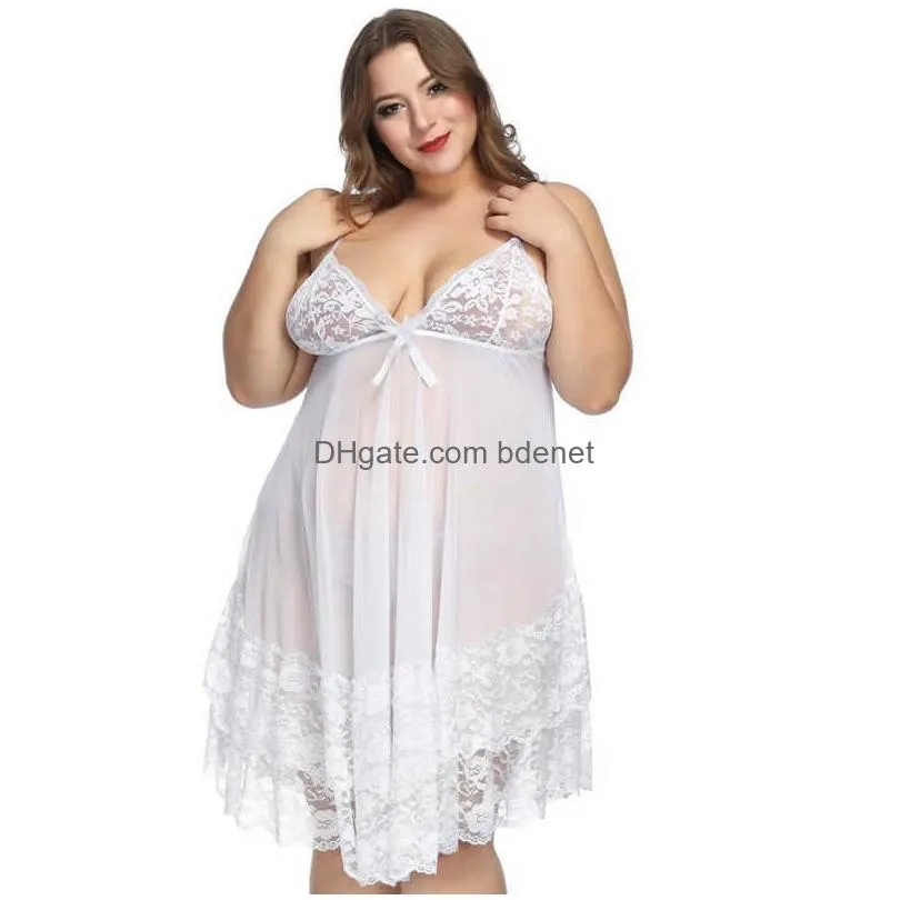 6xxl plus size lingerie porno lace see though womens clothing ropa sexy para el sexo dress sleepwear night gown 210924