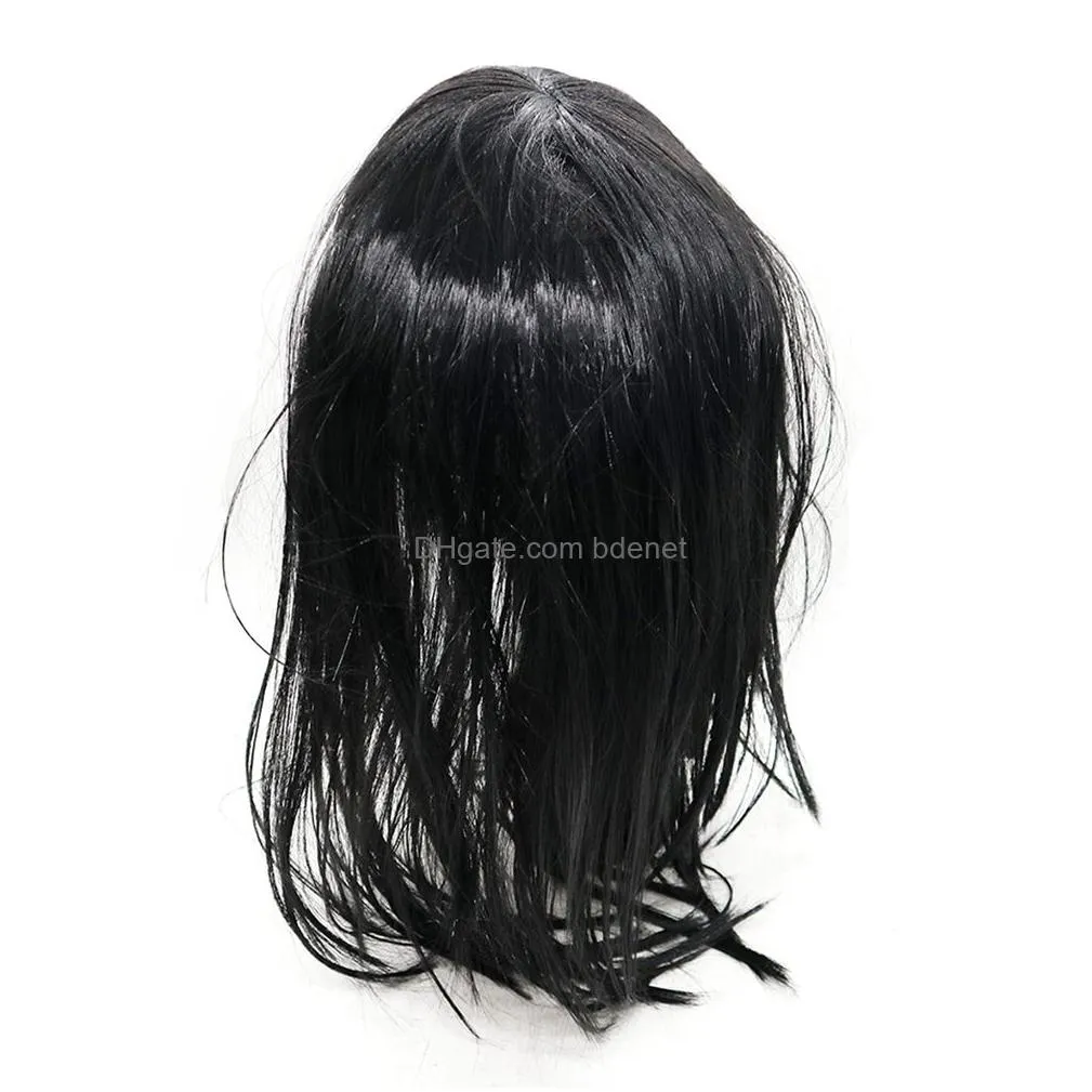 halloween scary masks full face hacking game horrible latex mask momo mask big eye with long wigs party props decorative masks y200103