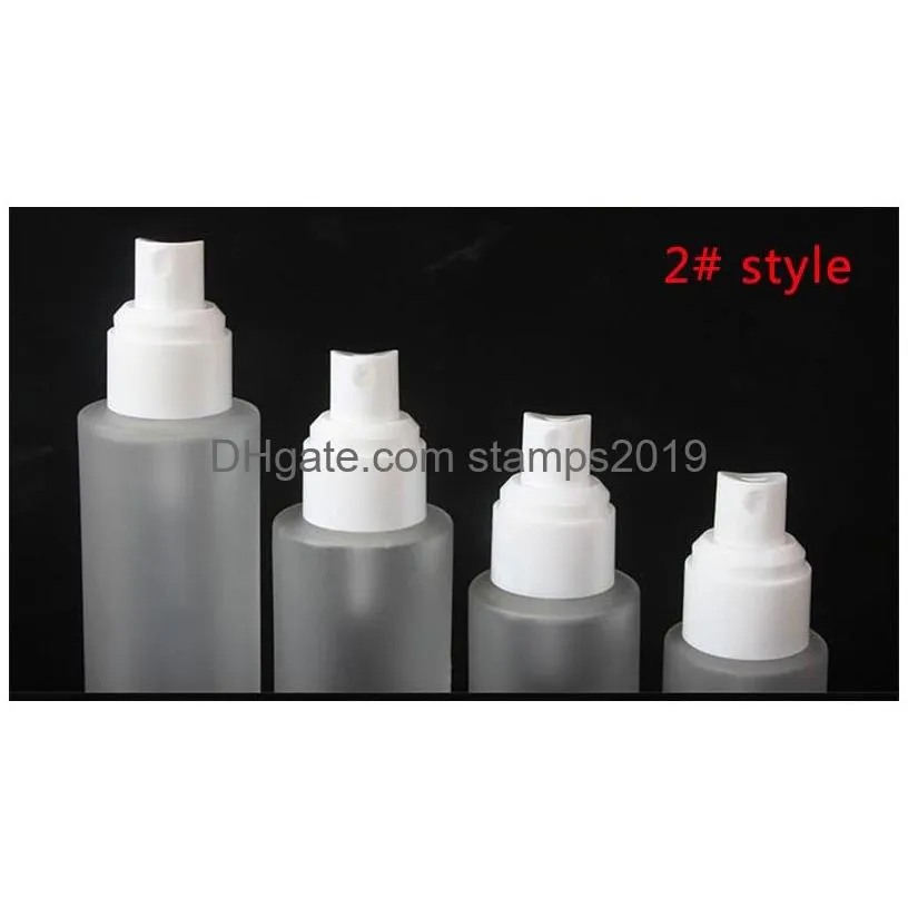 wholesale 20ml 30ml 40ml 60ml 80ml 100ml 120ml frosted glass cosmetic bottle lotion pump bottle refillable liquid perfume spray bottles dbc