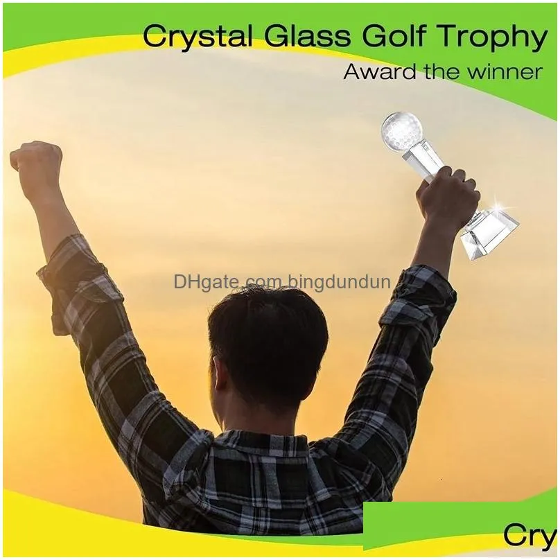 decorative objects figurines golf trophies crystal ball 9 x 28 inch for adults kids tournament table desktop decor 230815