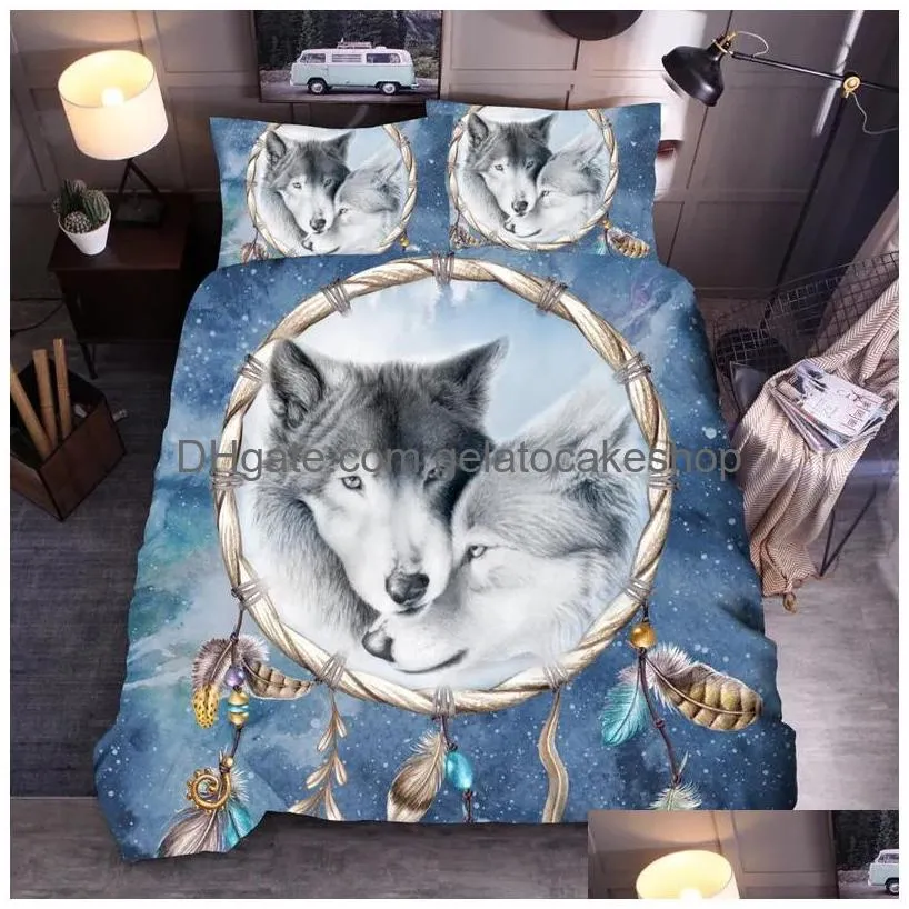 lovinsunshine duvet cover set bedding king wolf s lj201015